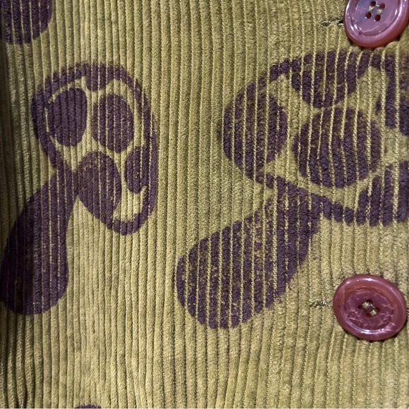 Big Bud Press Mushroom Paint Stamp Sailor Corduroy Cropped Jacket Size Medium - Picture 9 of 14
